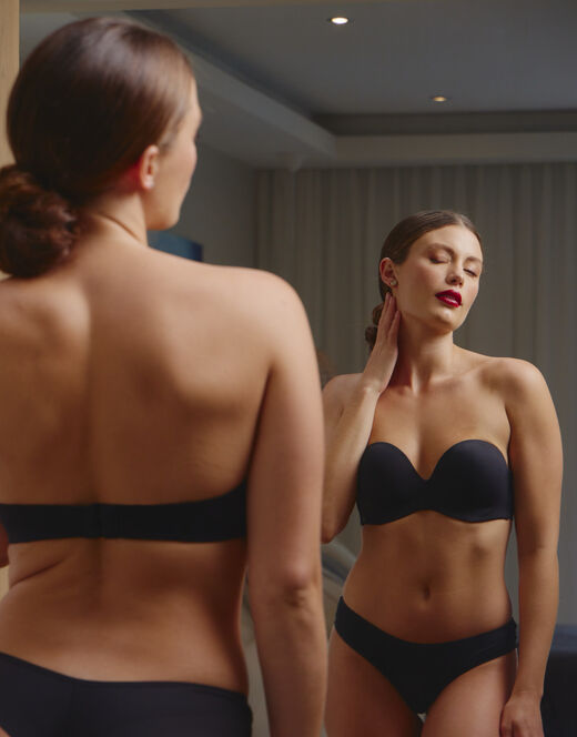 Lovable Balconette imbottito strapless, nero Lightning offer