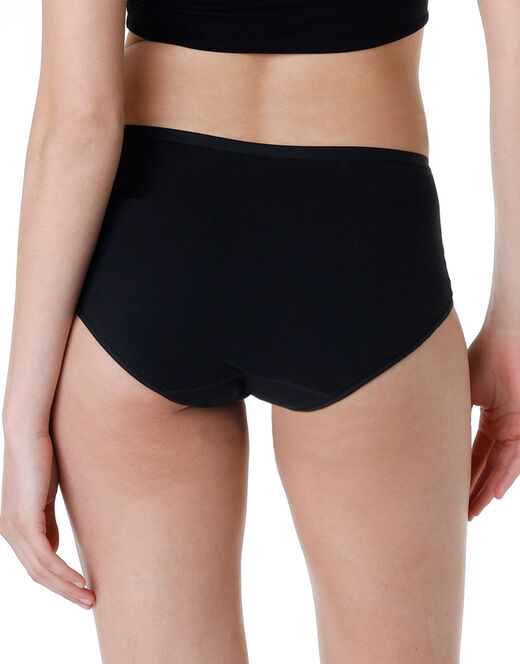 Lovable Slip midi assorbente lavabile in cotone elasticizzato, nero Novità