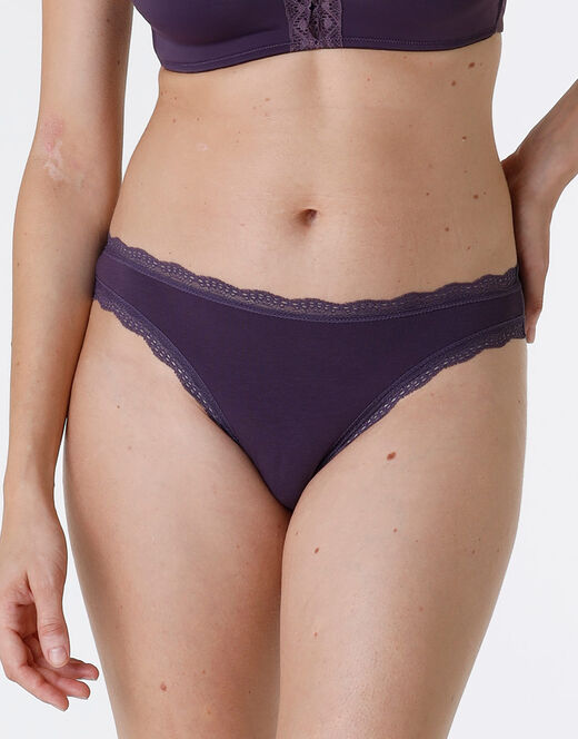 Lovable Slip Lovable Panties in cotone e pizzo elasticizzati, tornado scuro I Più Venduti