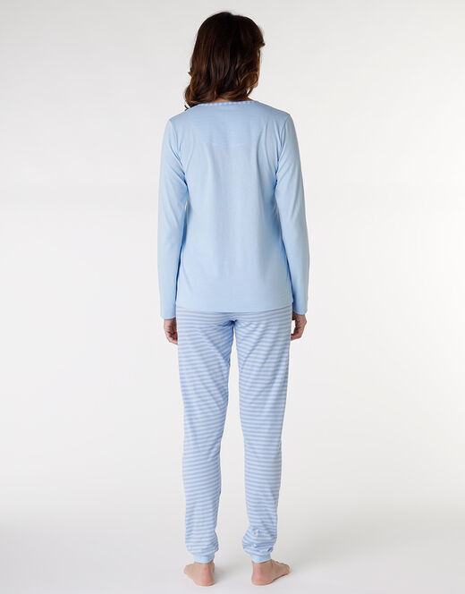 Lovable Pigiama lungo in jersey di cotone, azzurro Vendita