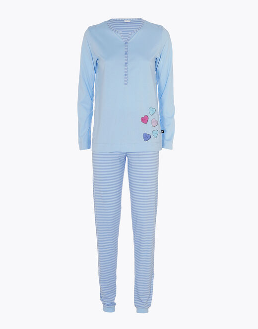 Lovable Pigiama lungo in jersey di cotone, azzurro Vendita