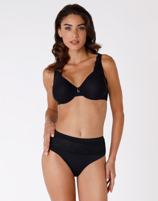 Lovable Reggiseno con ferretto Celebrity Minimizer, in pizzo e microfibra, nero Negozi Online