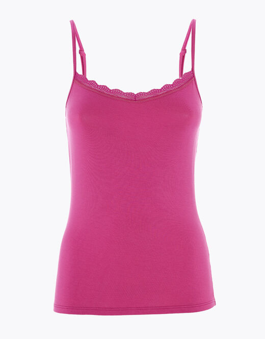 Lovable Top Basic Soul in viscosa e pizzo, rosa sorbetto Affare Del Giorno