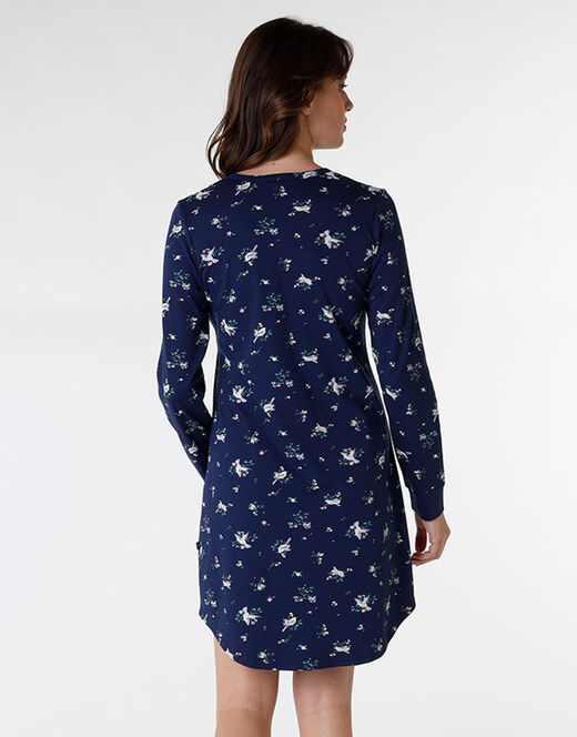 Lovable Camicia da notte in interlock di cotone, blu stampato Economico