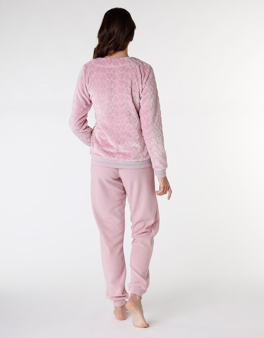 Lovable Homewear in pelliccetta e pile, rosa polvere In Saldo