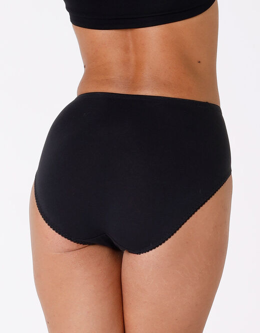 Lovable Slip midi Lovely Charme nero in cotone elasticizzato con pizzo Promozione