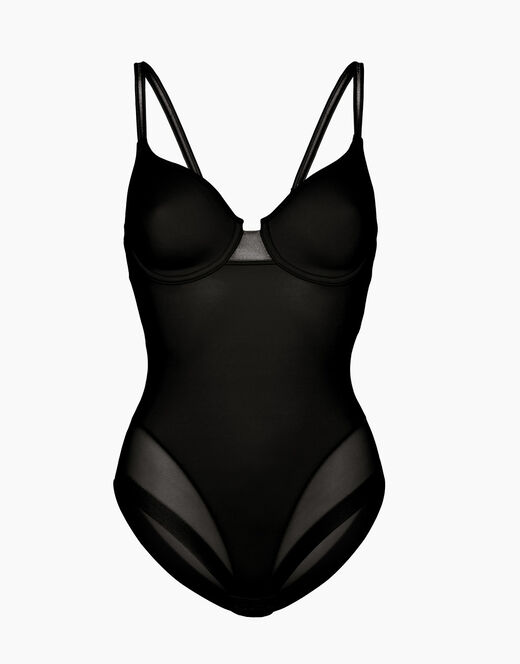 Lovable Body contenitivo con ferretto in microfibra e tulle Millenium Equilibre, nero Novità