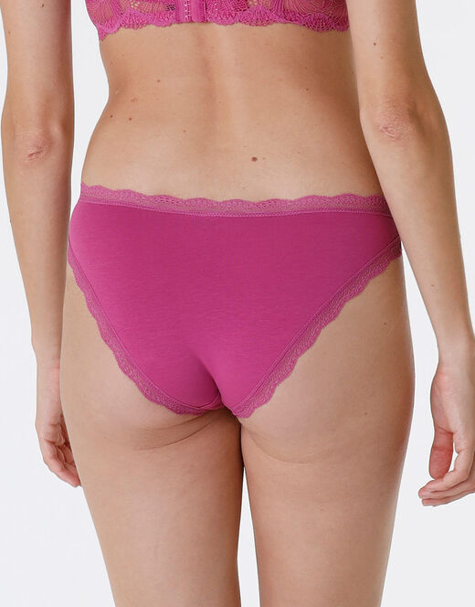 Lovable Slip Lovable Panties in cotone e pizzo elasticizzati, rosa sorbetto Economico