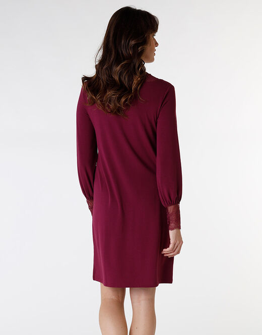 Lovable Camicia da notte in jersey, bordeaux Vendita Calda