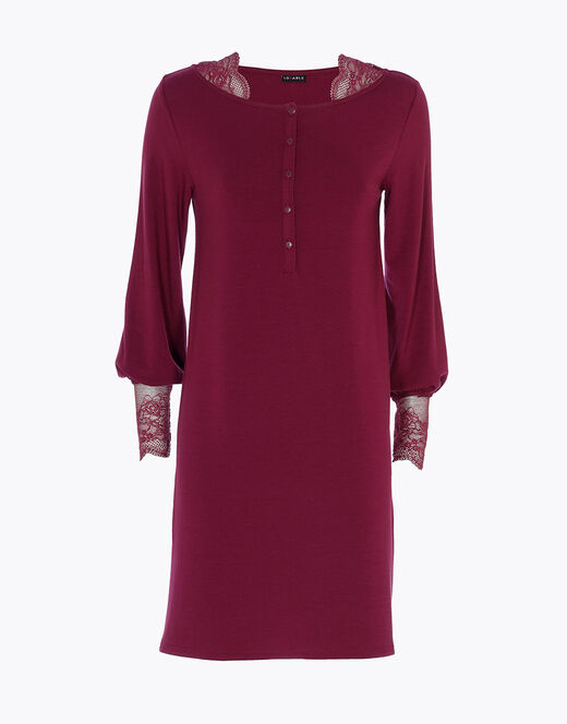 Lovable Camicia da notte in jersey, bordeaux Vendita Calda