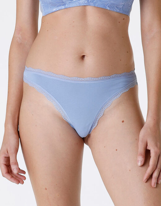 Lovable Slip Lovable Panties in cotone e pizzo elasticizzati, ortensia I Più Venduti