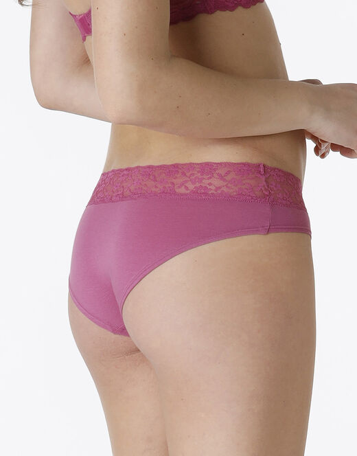 Lovable La Senza - Culotte Remix Panties in cotone e pizzo, malva In Saldo
