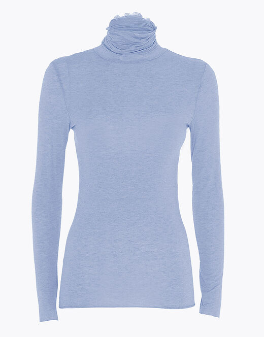 Lovable Maglia a collo alto e manica lunga in modal e cashmere, ortensia Vendita
