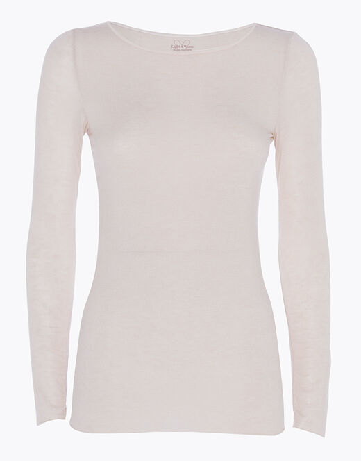 Lovable Maglia con scollo a barchetta e manica lunga in modal e cashmere, sabbia Qualità Garantita