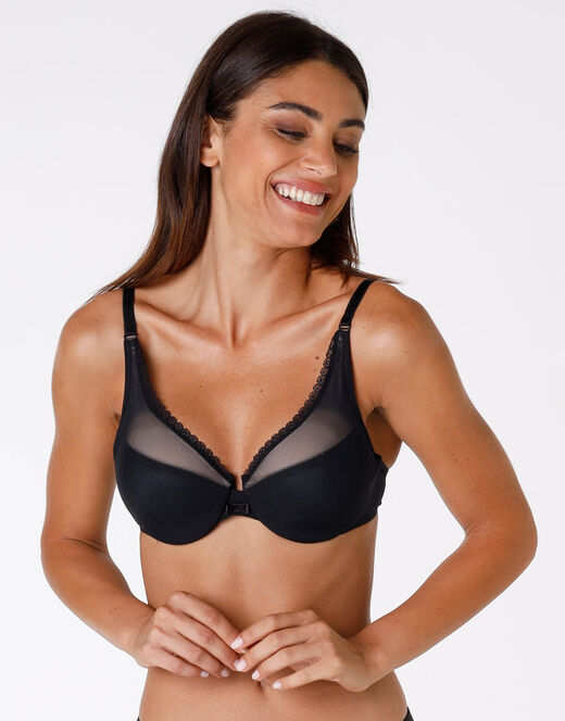 Lovable Reggiseno con ferretto Tonic Lift in pizzo e tulle, nero Prezzo Ridotto