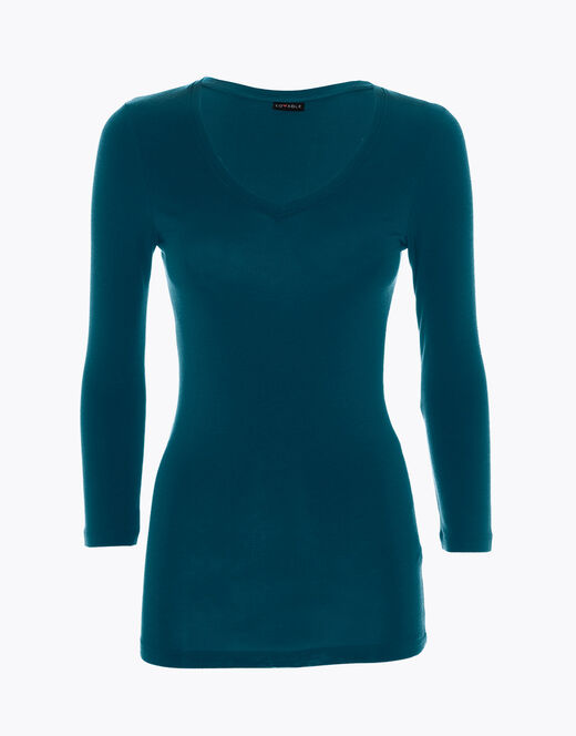 Lovable Maglia con manica a 3/4 effetto thermal Basic Soul, ottanio Sottocosto