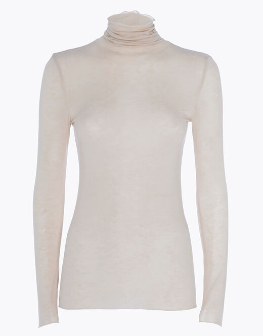 Lovable Maglia a collo alto e manica lunga in modal e cashmere, sabbia Offerta