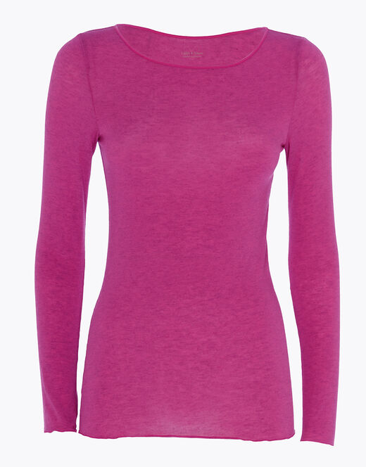 Lovable Maglia con scollo a barchetta e manica lunga in modal e cashmere, rosa sorbetto Saldi Di Fabbrica