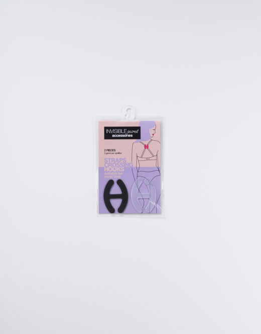 Lovable Ganci per spalline Invisible Secret, confezione x2 nero e trasparente Nuova