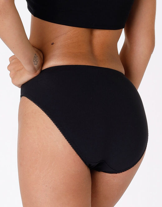 Lovable Slip mini sgambato Lovely charme nero in cotone elasticizzato con pizzo Sconto