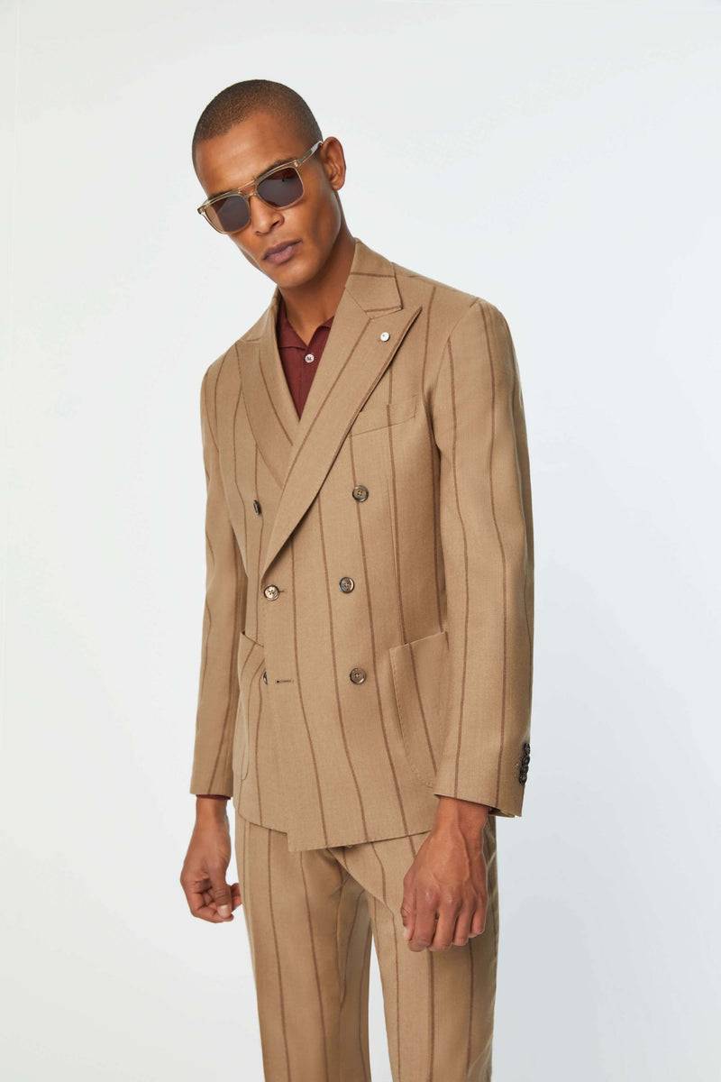 Lubiam Abito TOM non trattato gessato beige Abito TOM non trattato gessato beige Nuova
