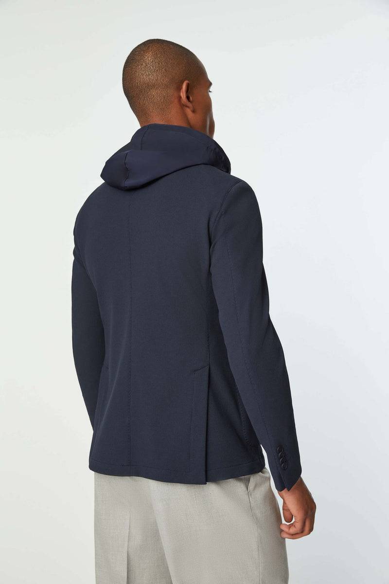 Lubiam Travel jacket con cappuccio blu Travel jacket con cappuccio blu Fino Al -60%