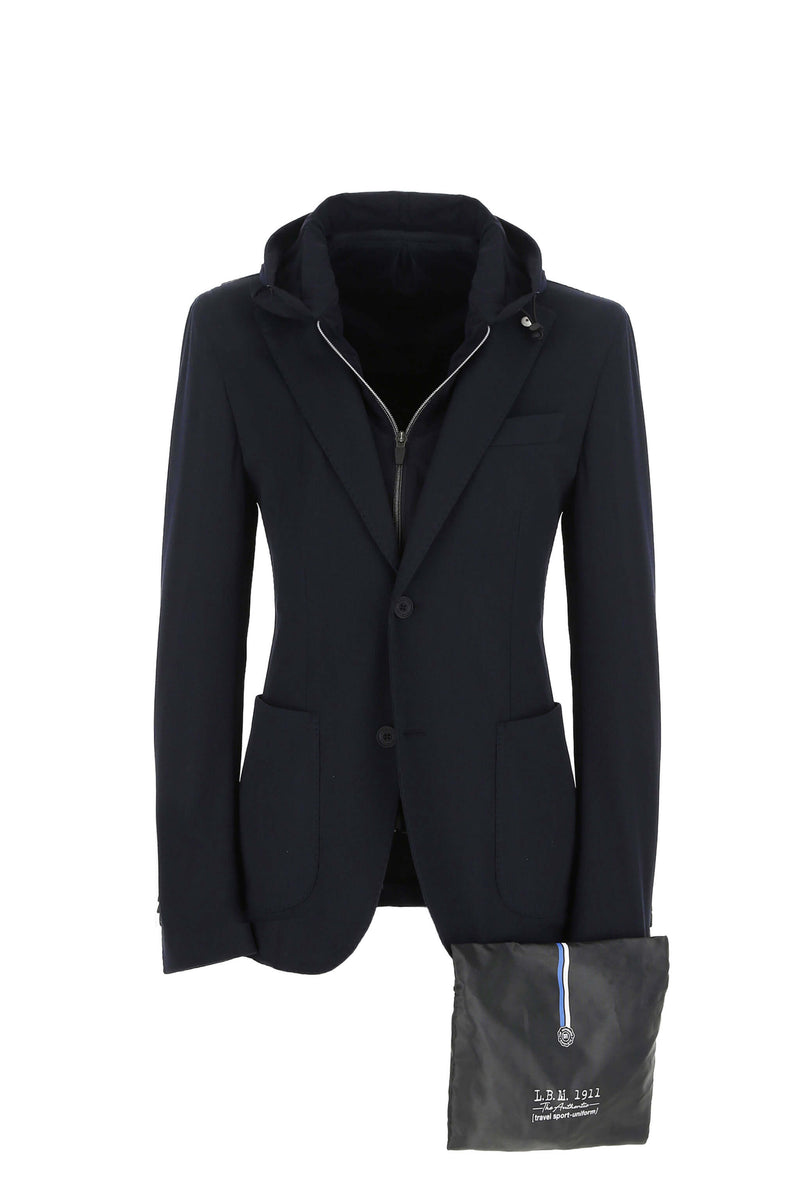 Lubiam Travel jacket con cappuccio blu Travel jacket con cappuccio blu Fino Al -60%
