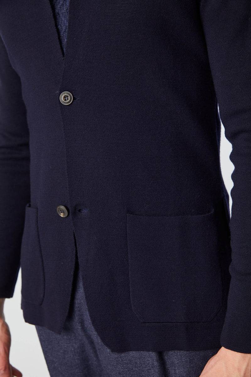 Lubiam Giacca JACK in maglia calata blu Giacca JACK in maglia calata blu Vendita Economica