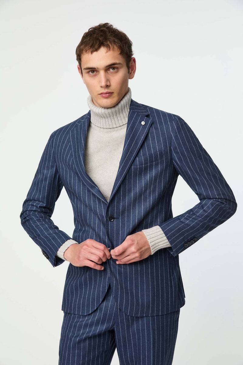 Lubiam Abito JAMES blu denim gessato Abito JAMES blu denim gessato Promozione