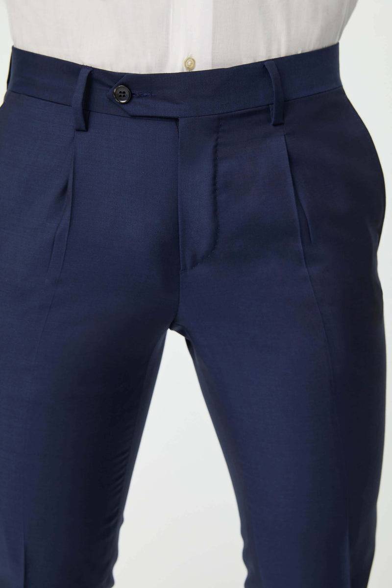 Lubiam Pantalone Duetto MAI TAI in lana blu elettrico Pantalone Duetto MAI TAI in lana blu elettrico Saldi
