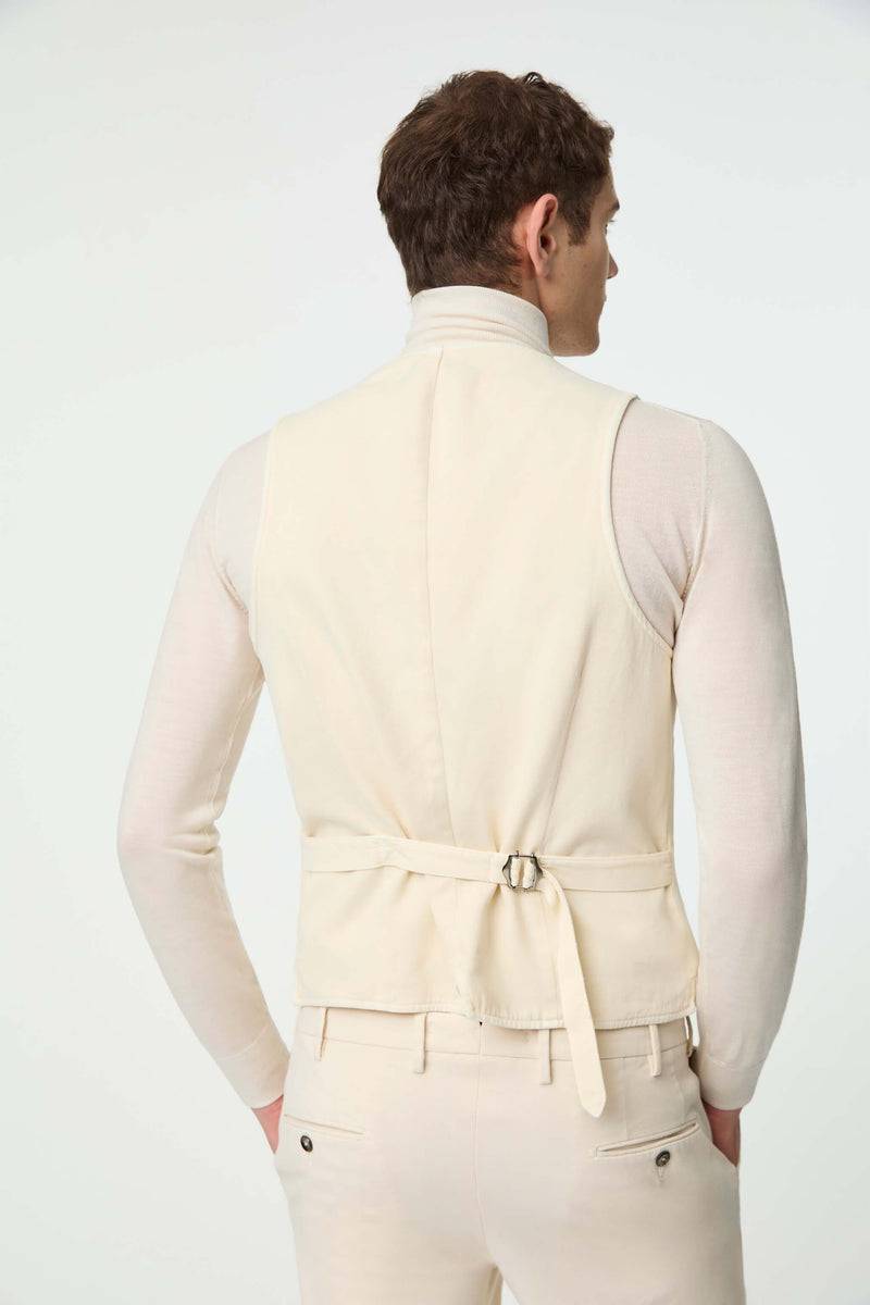 Lubiam Gilet OSCAR tinto capo bianco latte Gilet OSCAR tinto capo bianco latte Vendita Calda