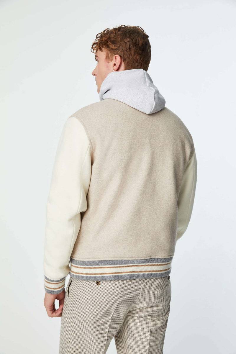 Lubiam Bomber stile college in jersey con patch Bomber stile college in jersey con patch Saldi Di Fabbrica