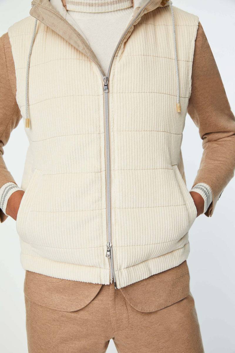 Lubiam Gilet imbottito bianco avorio Gilet imbottito bianco avorio Negozio