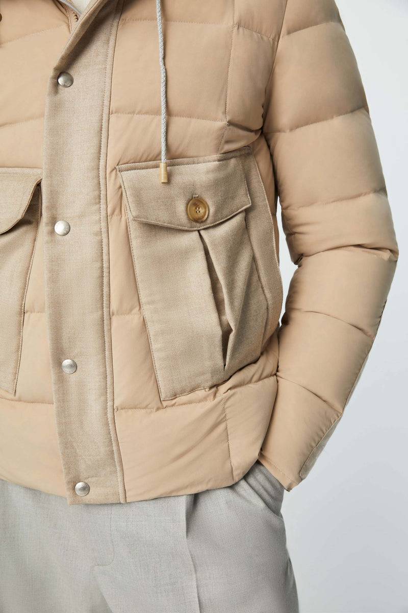 Lubiam Giubbino imbottito con cappuccio beige Giubbino imbottito con cappuccio beige Promozione