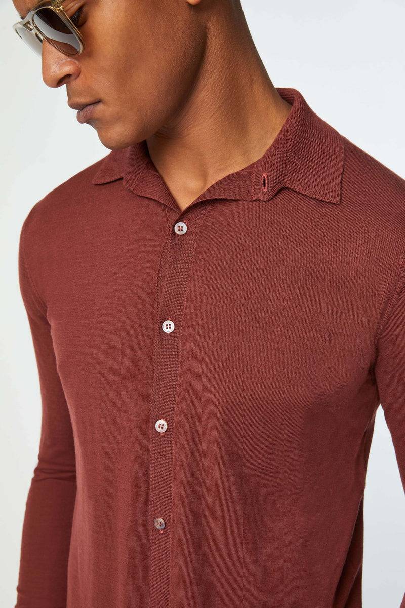 Lubiam Maglia camicia ultralight bordeaux Maglia camicia ultralight bordeaux Acquista Ora
