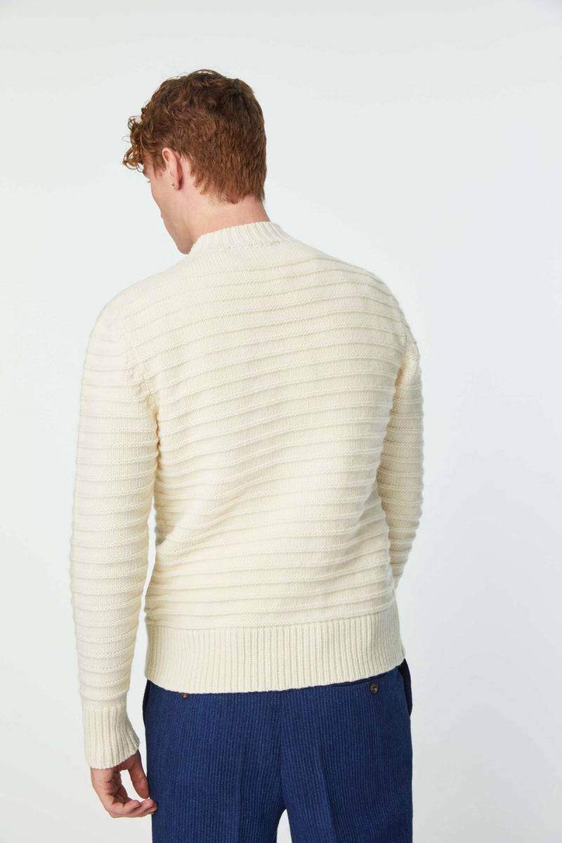 Lubiam Maglia dolcevita lavorata bianco latte Maglia dolcevita lavorata bianco latte Presa