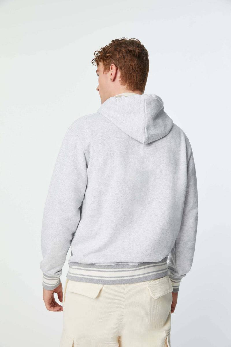 Lubiam Felpa con zip cappuccio grigio melange Felpa con zip cappuccio grigio melange Offerta