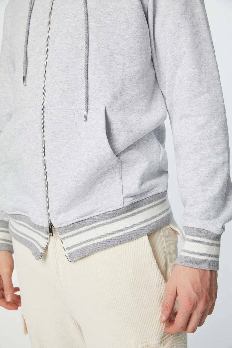 Lubiam Felpa con zip cappuccio grigio melange Felpa con zip cappuccio grigio melange Offerta
