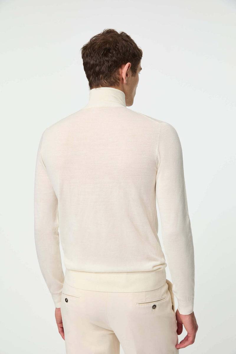 Lubiam Maglia dolcevita in lana ultralight bianco latte Maglia dolcevita in lana ultralight bianco latte Economico