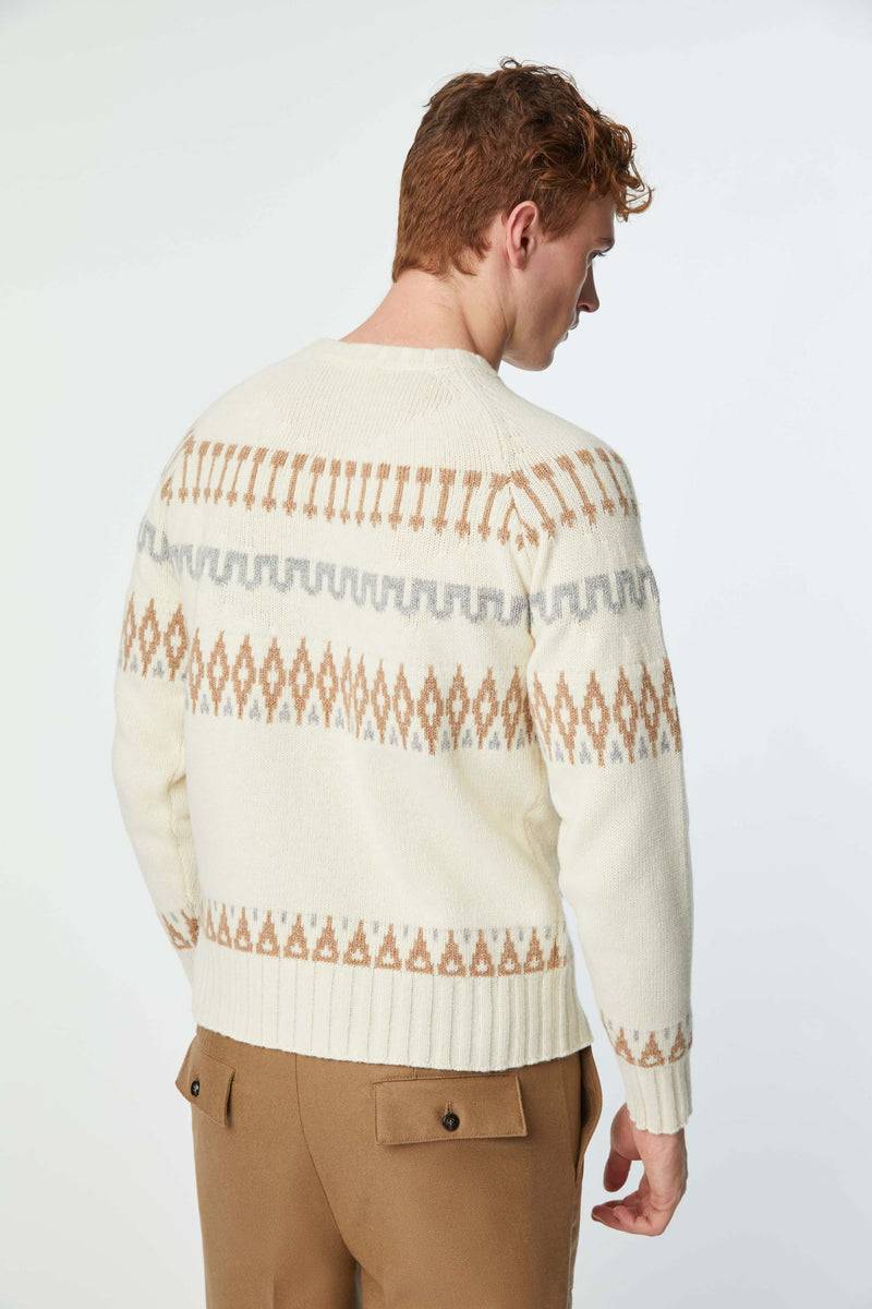 Lubiam Maglia girocollo disegno norvegese avorio Maglia girocollo disegno norvegese avorio Outlet
