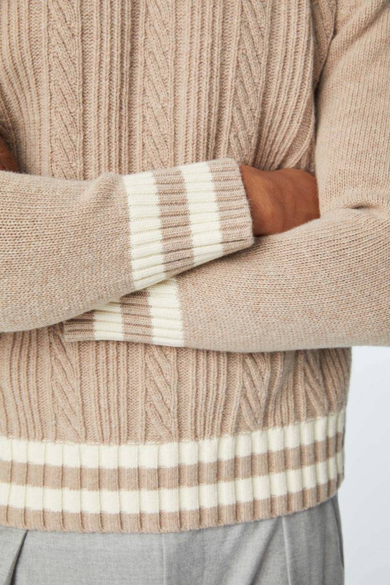 Lubiam Maglia girocollo tinto capo beige Maglia girocollo tinto capo beige In Vendita