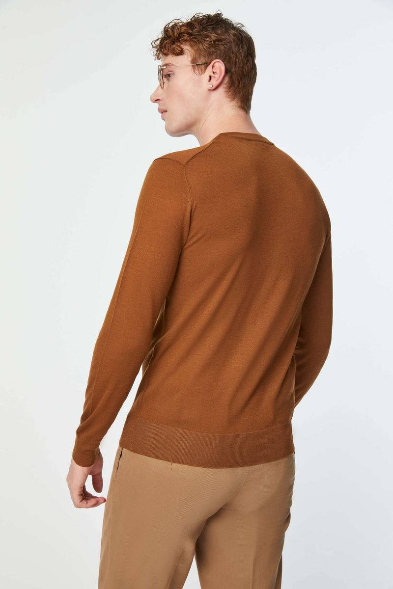 Lubiam Maglia girocollo leggera marrone bruciato Maglia girocollo leggera marrone bruciato Saldi Di Fabbrica