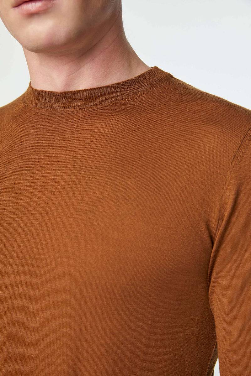 Lubiam Maglia girocollo leggera marrone bruciato Maglia girocollo leggera marrone bruciato Saldi Di Fabbrica