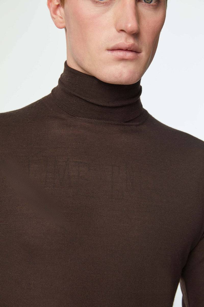 Lubiam Maglia dolcevita leggera marrone Maglia dolcevita leggera marrone Vendite Flash