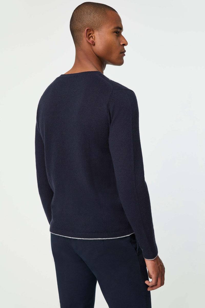 Lubiam Maglia girocollo blu avio in cashmere Maglia girocollo blu avio in cashmere Italy