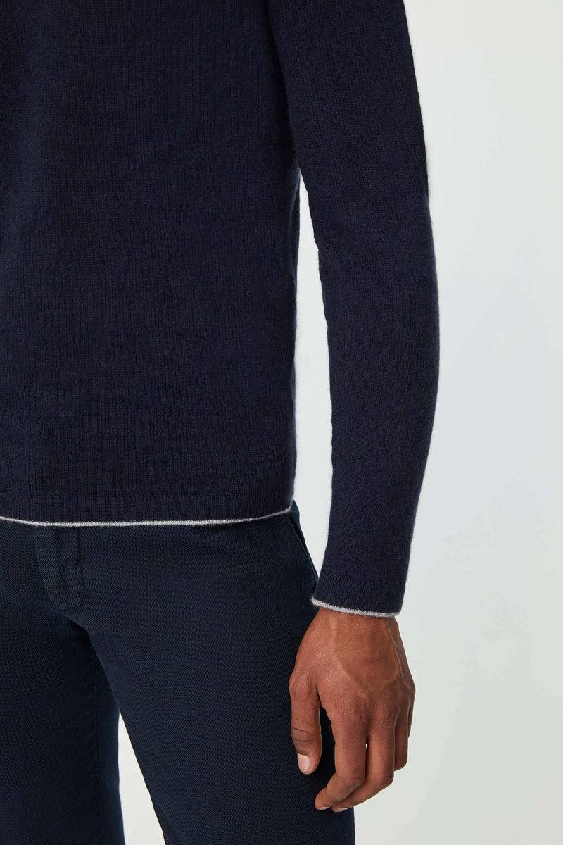 Lubiam Maglia girocollo blu avio in cashmere Maglia girocollo blu avio in cashmere Italy