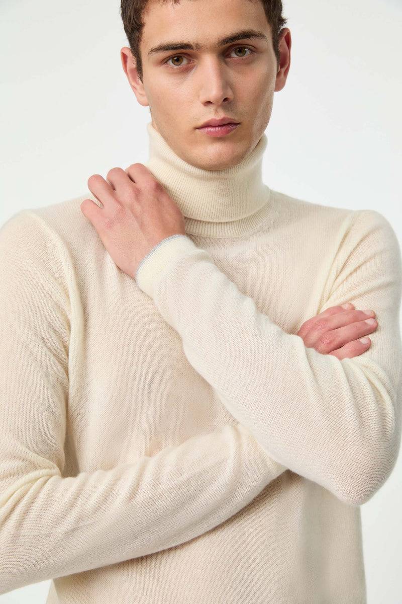 Lubiam Maglia dolcevita bianco latte in cashmere Maglia dolcevita bianco latte in cashmere Italia