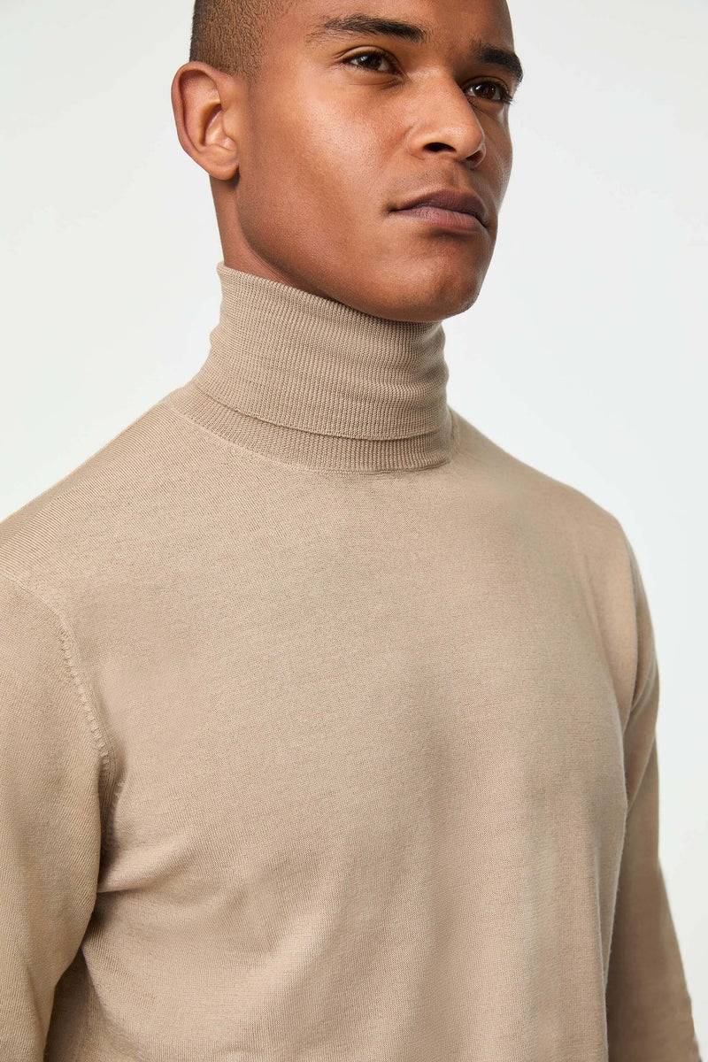 Lubiam Maglia dolcevita in lana leggera beige Maglia dolcevita in lana leggera beige Promozione