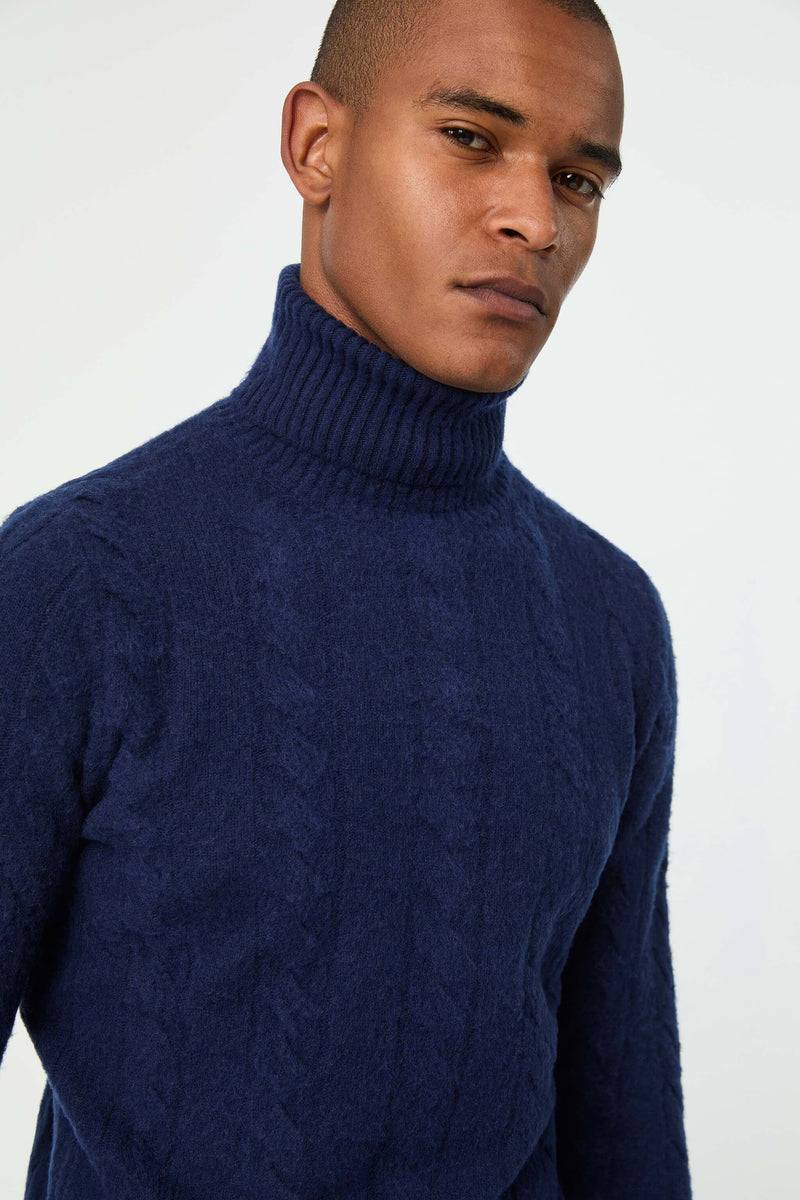 Lubiam Maglia dolcevita lavorata blu oceano Maglia dolcevita lavorata blu oceano Spedizione Gratuita