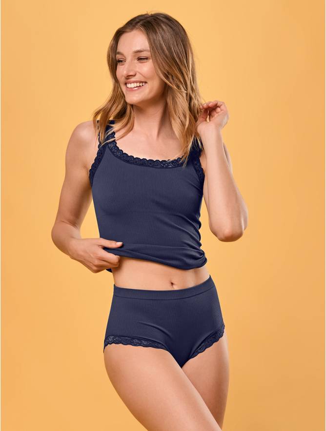 Luigi di Focenza SLIP DONNA MIDI PIZZO BLU 2025
